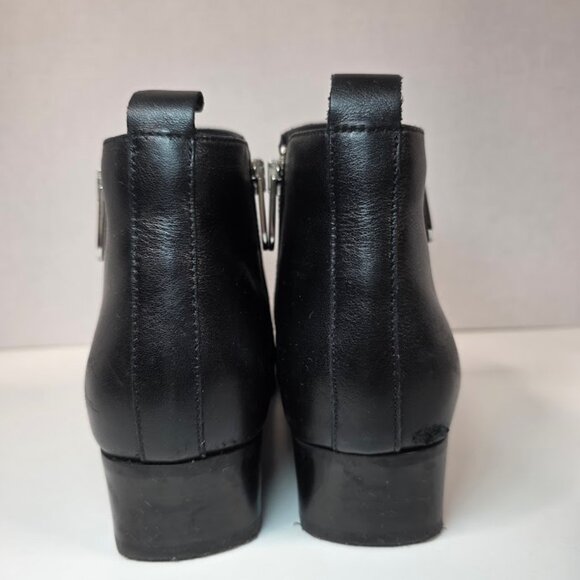 Aquatalia Fantina Weatherproof Bootie, Black Leather Ankle Boots 6.5 - Picture 5 of 12